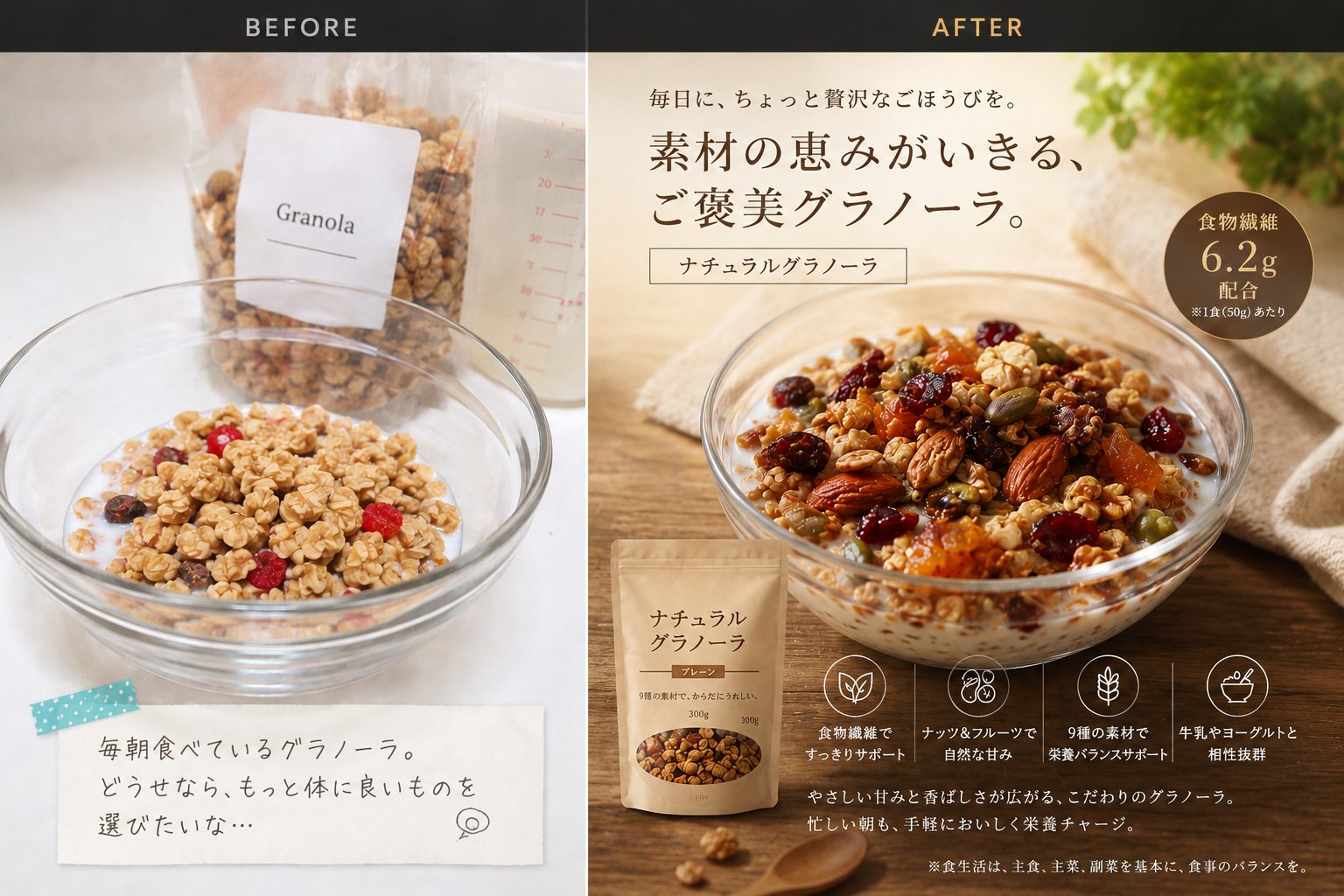 健康食品広告 Before/After
